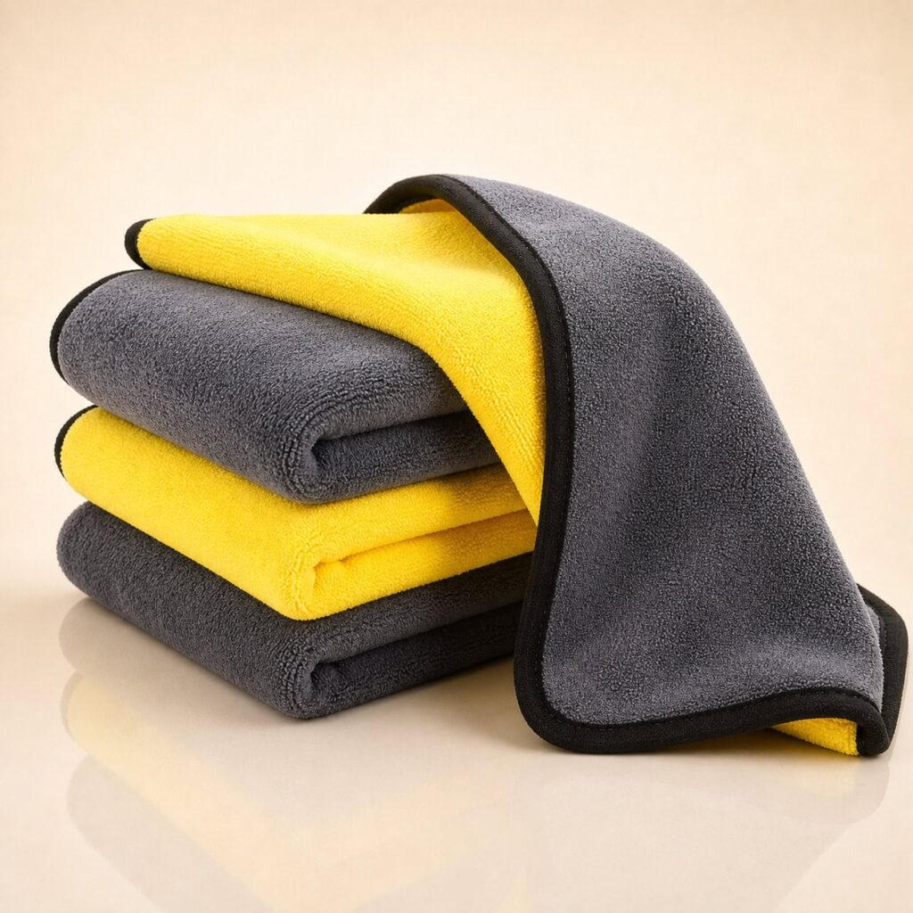 Double Side Microfiber Cloth 600 GSM For Car Cleaning (Pack 2)