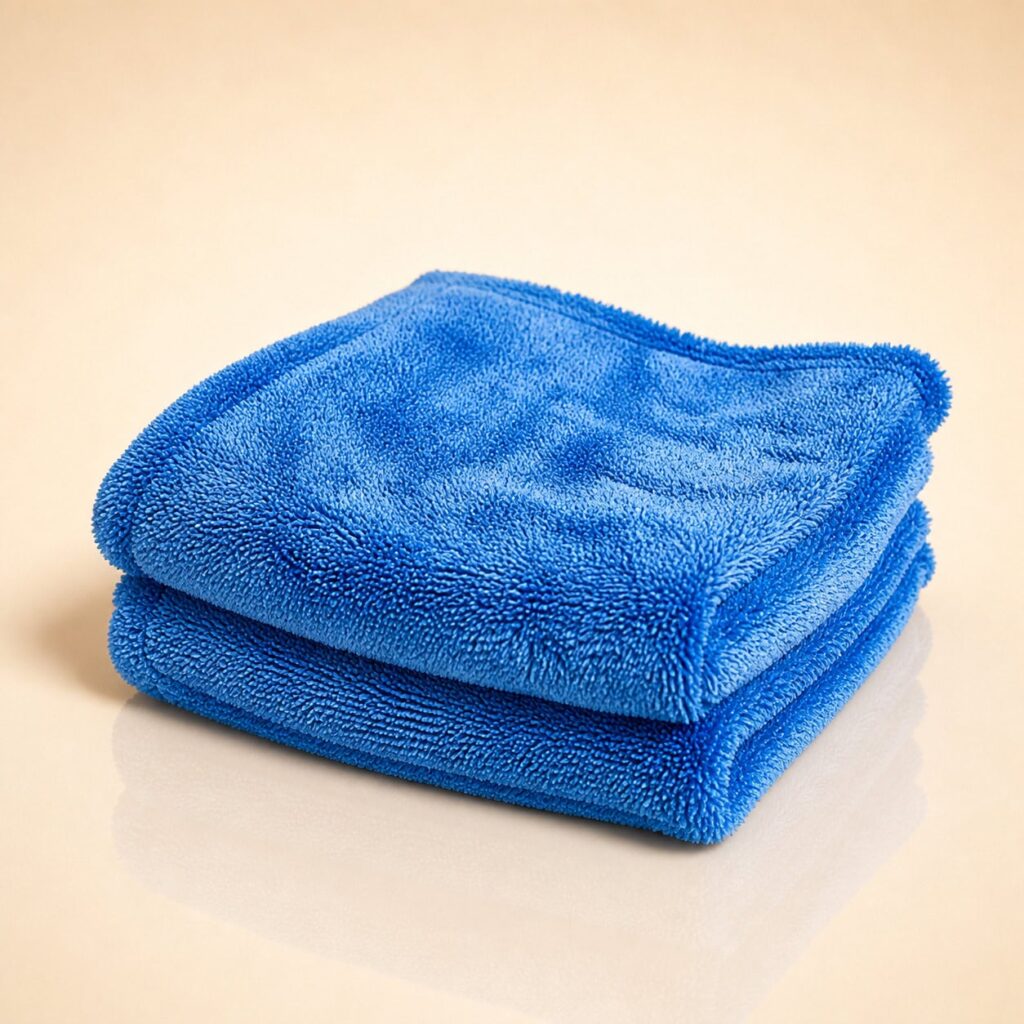 Blue Twisted Loop Microfiber Towel (1200 GSM)