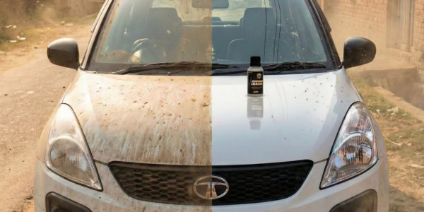 Car surface protected against dust