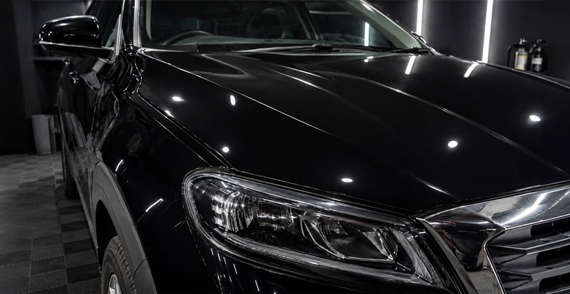 After ceramic coating with mirror gloss and water beading