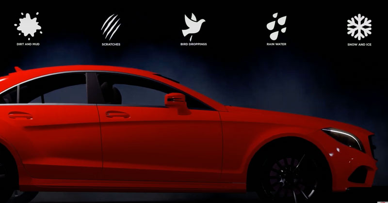 Red car showing ceramic coating protection benefits