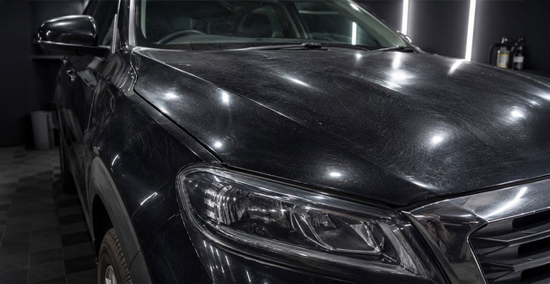 Before ceramic coating with swirls and water spots